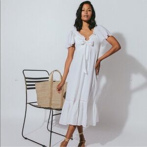 Cleobella Ashlyn‎ Organic Cotton Dobby Midi Dress NWT SZ S